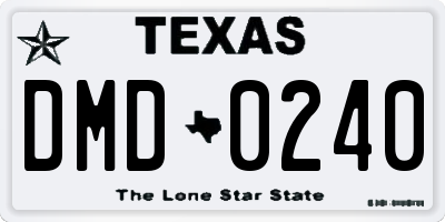 TX license plate DMD0240