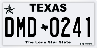 TX license plate DMD0241