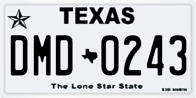 TX license plate DMD0243