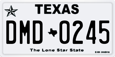 TX license plate DMD0245