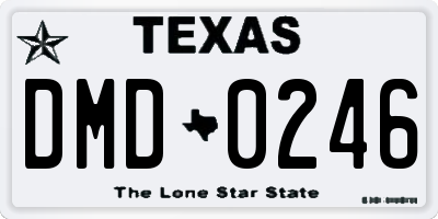 TX license plate DMD0246