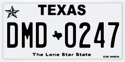 TX license plate DMD0247