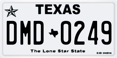 TX license plate DMD0249