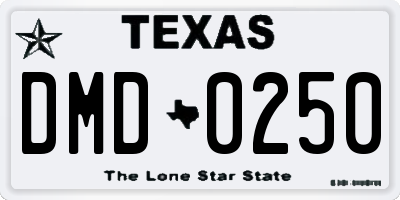 TX license plate DMD0250