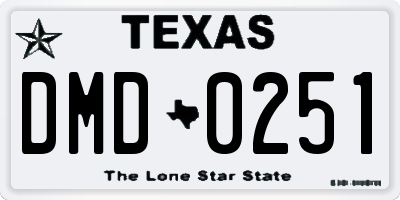 TX license plate DMD0251