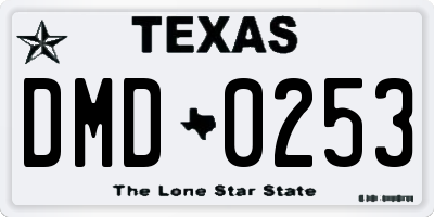 TX license plate DMD0253