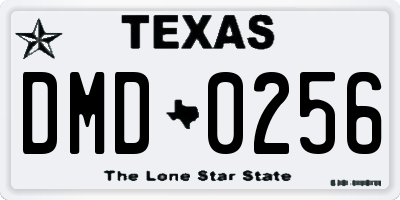TX license plate DMD0256