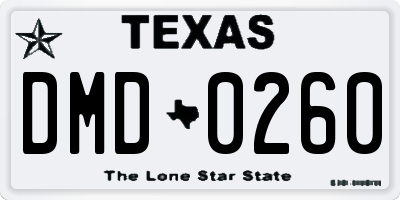 TX license plate DMD0260