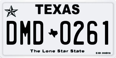 TX license plate DMD0261