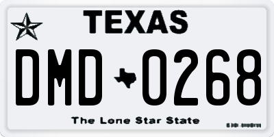 TX license plate DMD0268