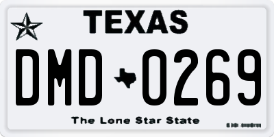 TX license plate DMD0269
