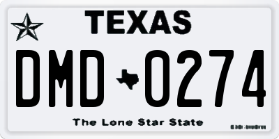 TX license plate DMD0274