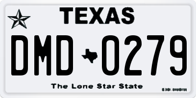 TX license plate DMD0279