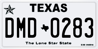 TX license plate DMD0283