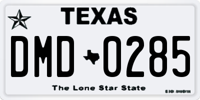 TX license plate DMD0285