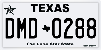 TX license plate DMD0288