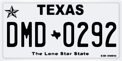 TX license plate DMD0292
