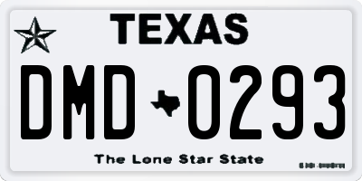 TX license plate DMD0293