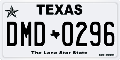 TX license plate DMD0296