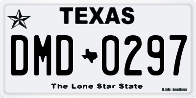 TX license plate DMD0297