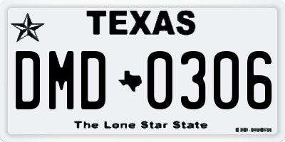 TX license plate DMD0306