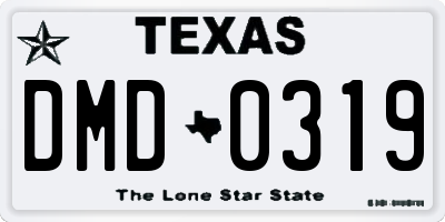 TX license plate DMD0319