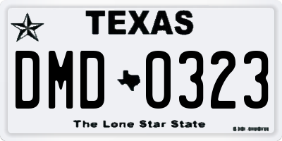 TX license plate DMD0323