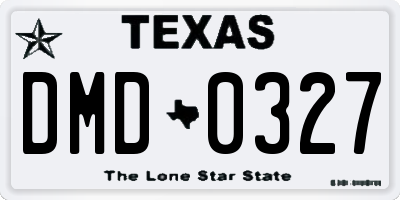 TX license plate DMD0327