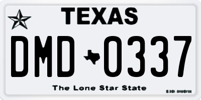 TX license plate DMD0337
