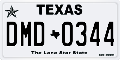 TX license plate DMD0344