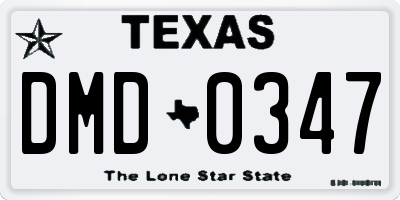 TX license plate DMD0347
