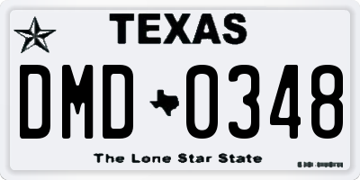 TX license plate DMD0348