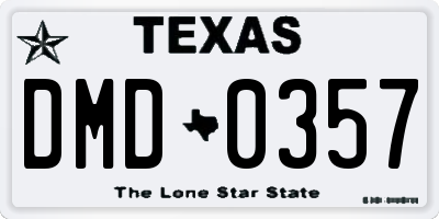TX license plate DMD0357