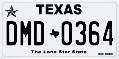 TX license plate DMD0364