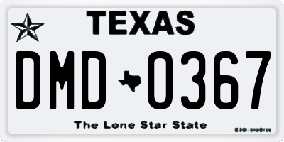 TX license plate DMD0367