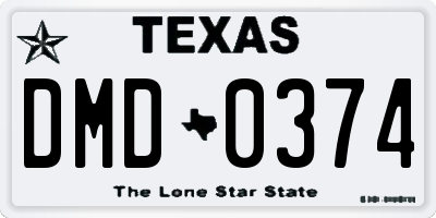 TX license plate DMD0374