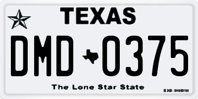 TX license plate DMD0375