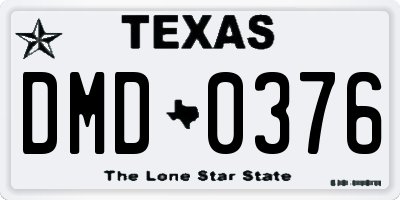 TX license plate DMD0376