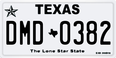 TX license plate DMD0382