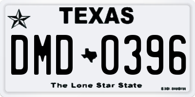 TX license plate DMD0396