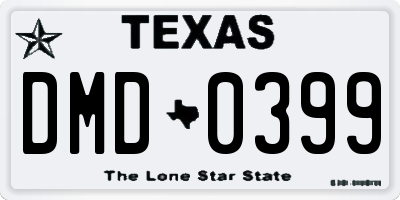 TX license plate DMD0399