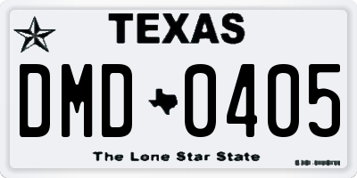 TX license plate DMD0405