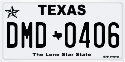 TX license plate DMD0406