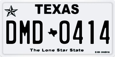 TX license plate DMD0414