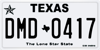 TX license plate DMD0417