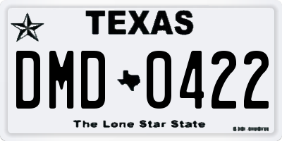 TX license plate DMD0422