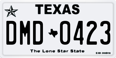 TX license plate DMD0423
