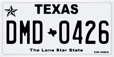 TX license plate DMD0426