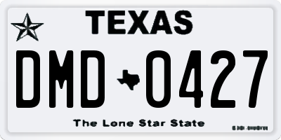 TX license plate DMD0427