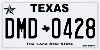 TX license plate DMD0428
